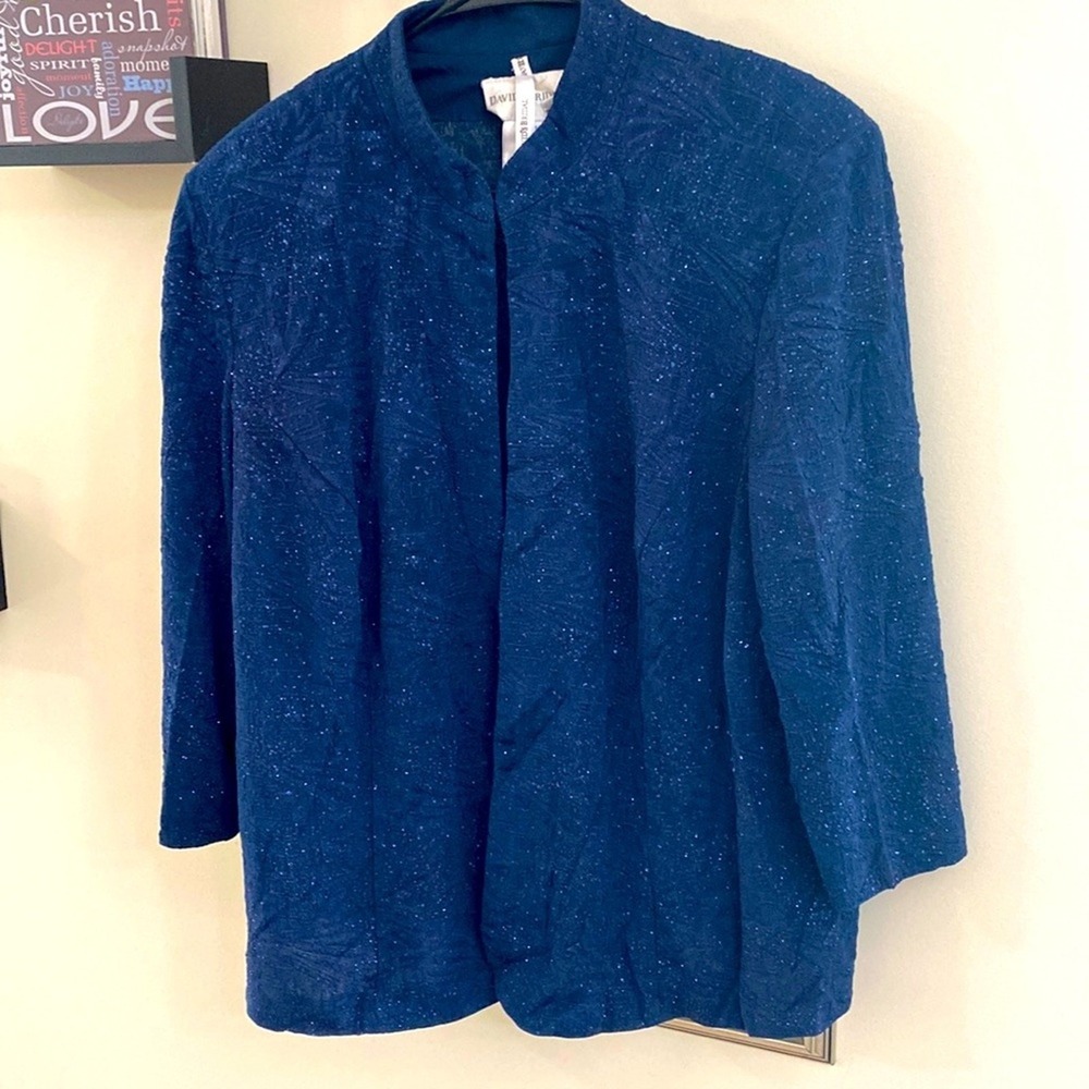 David's Bridal‎ Vintage Jacket Blue Size 24